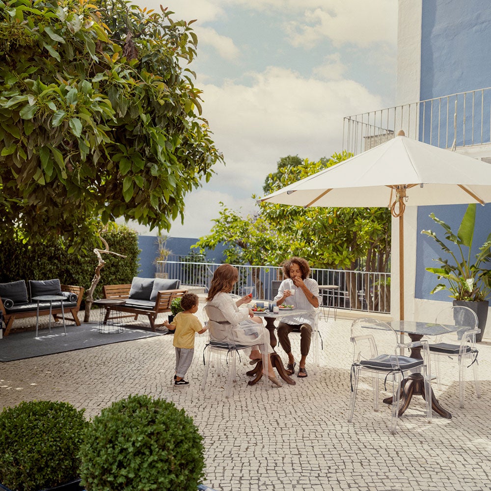 Teakwood parasoll 300 cm Kat.5 686 Urban Clay