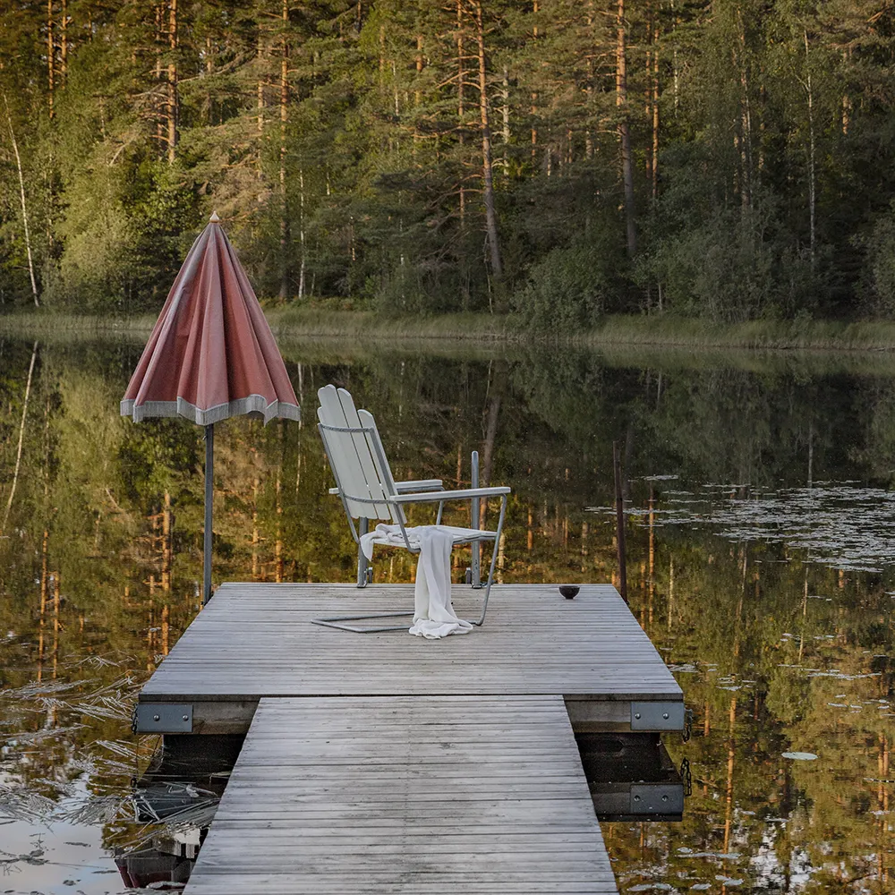 A3 solstol Vitlackad Ek / Varmförzinkat Stativ