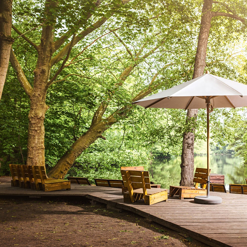 Teakwood parasoll 300 cm Kat.5 686 Urban Clay