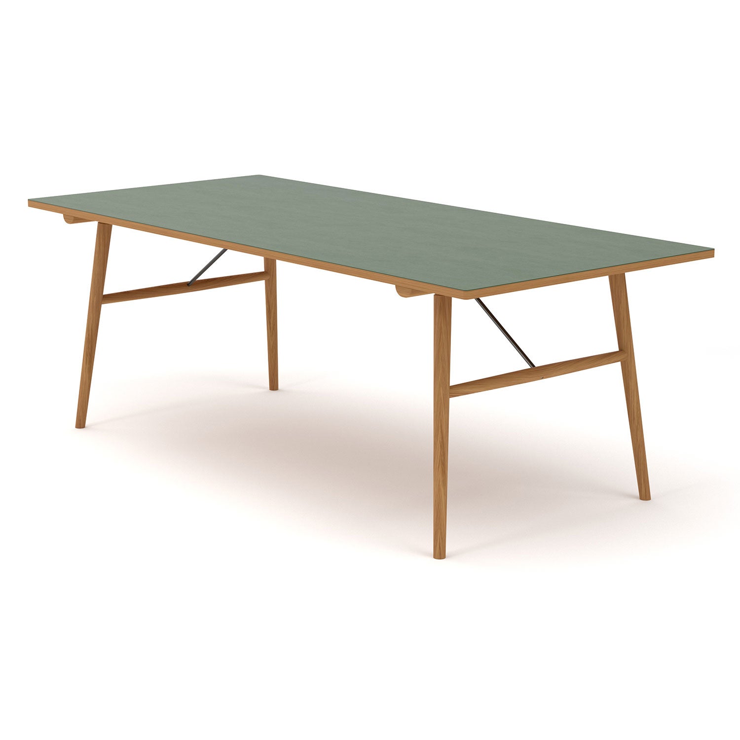 Hekla bord 208x95cm mörkgrön oljad ek