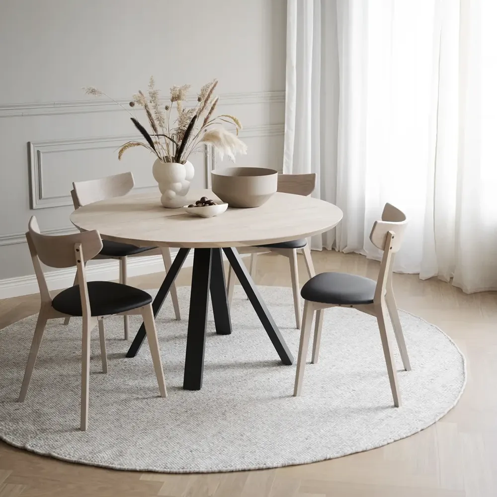 Ami matstol vitpigmenterad ek/svart konstläder