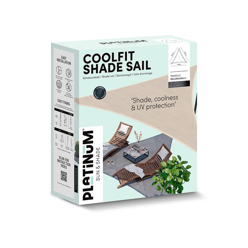 Coolfit solsegel triangulärt 360x360cm off-white