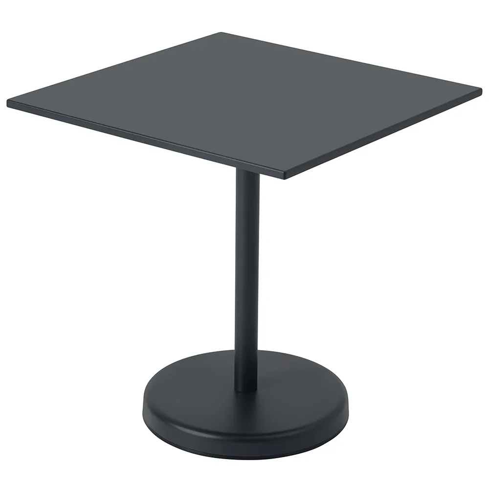 Linear Steel Cafébord 70x70 cm Anthracite Black 