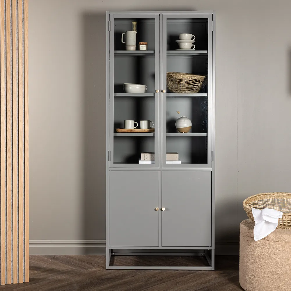 Bakal Vitrinskåp Ljusgrå