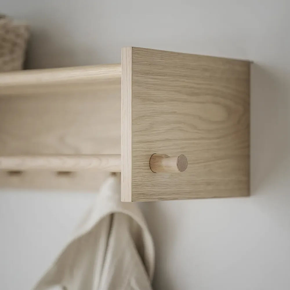 Hillmond hatthylla 80x28 cm vitpigmenterad ek