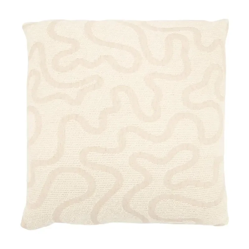 Vev prydnadskudde 45x45x12 cm polyester beige