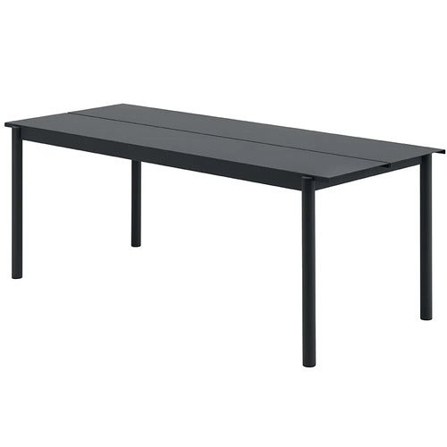 Linear Steel Matbord 200X75 cm Anthracite Black 