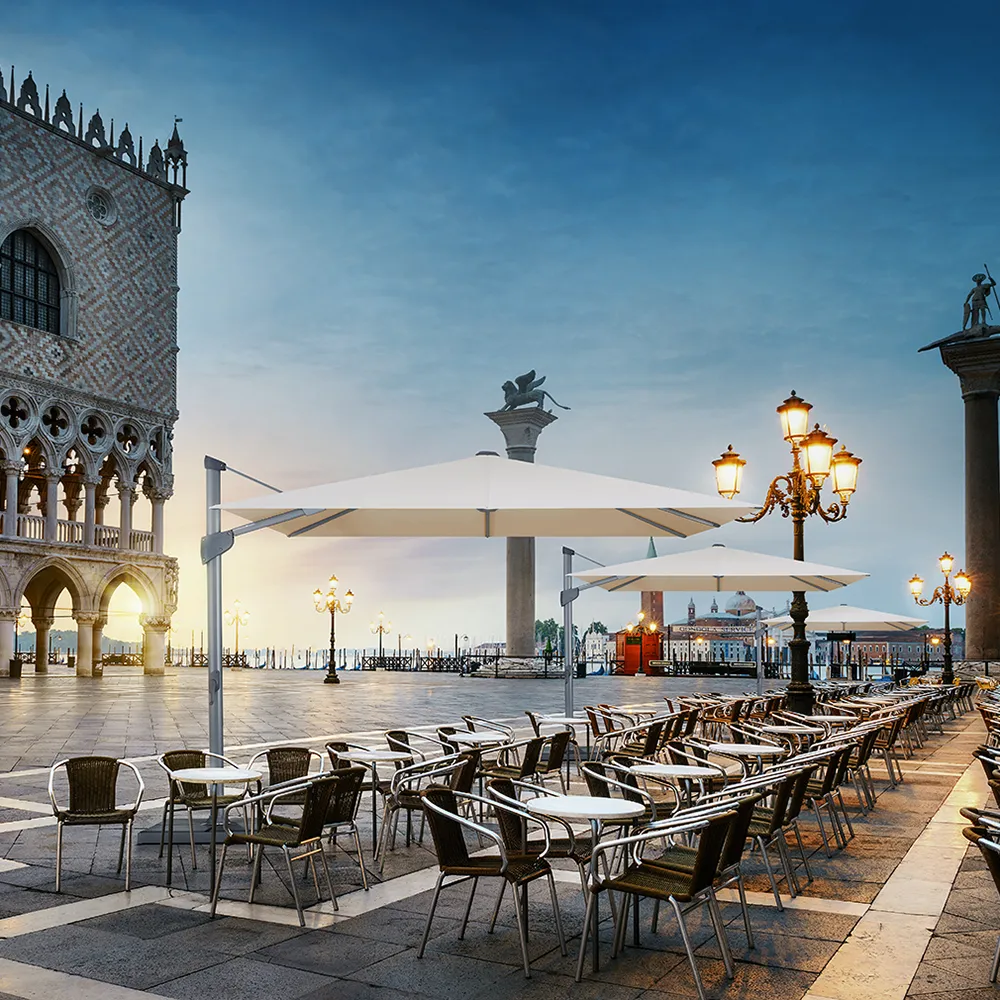 Fortano 300x300 cm parasoll alu Cat.5 581 Jade