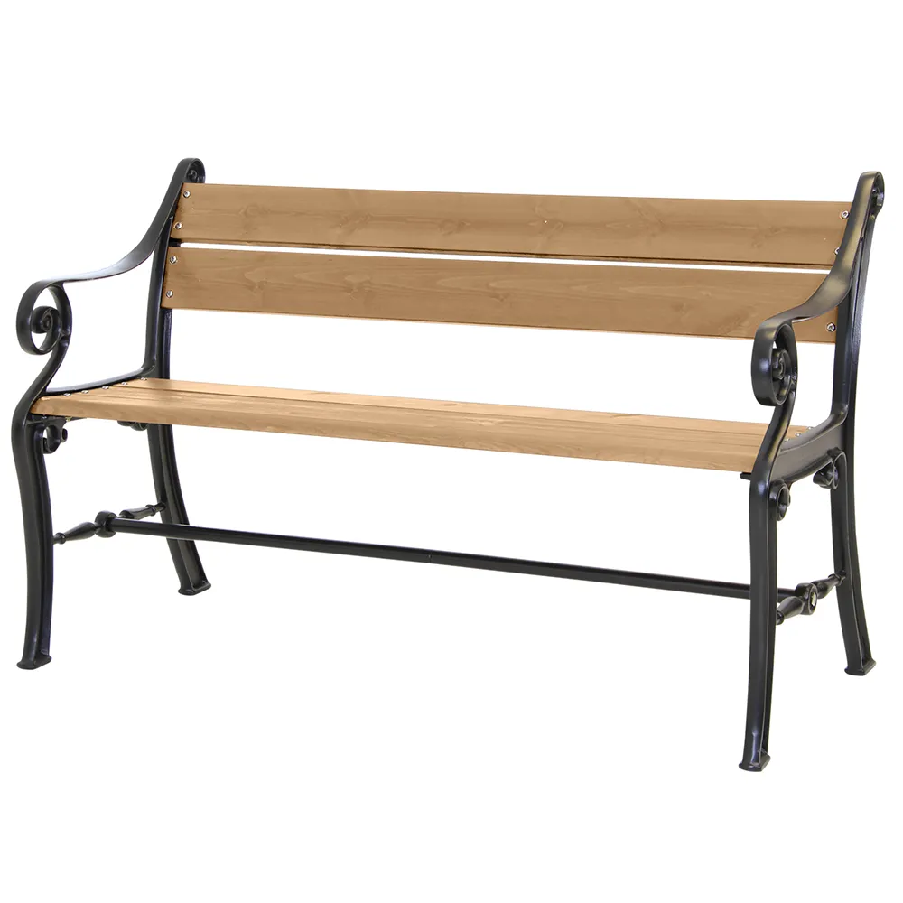 Köpenhamn parkbänk Svart/Brun Furu