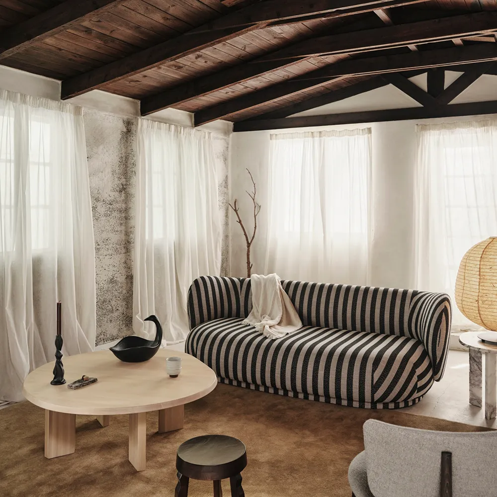 Rico 3-sits soffa Louisiana - Sand/Black