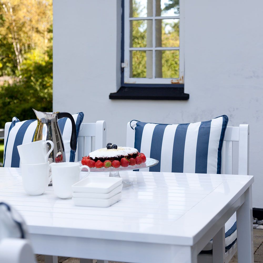 Rosenborg fåtölj vit mahogny 