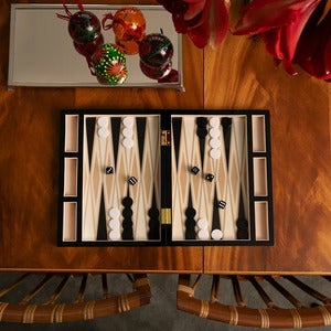 Backgammon Lackat Black