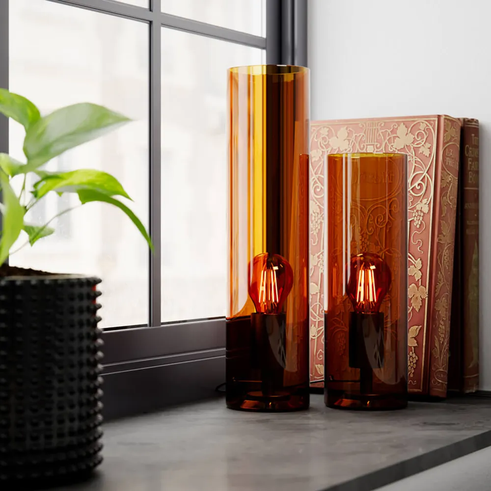 Flake bordslampa 30cm Konjak