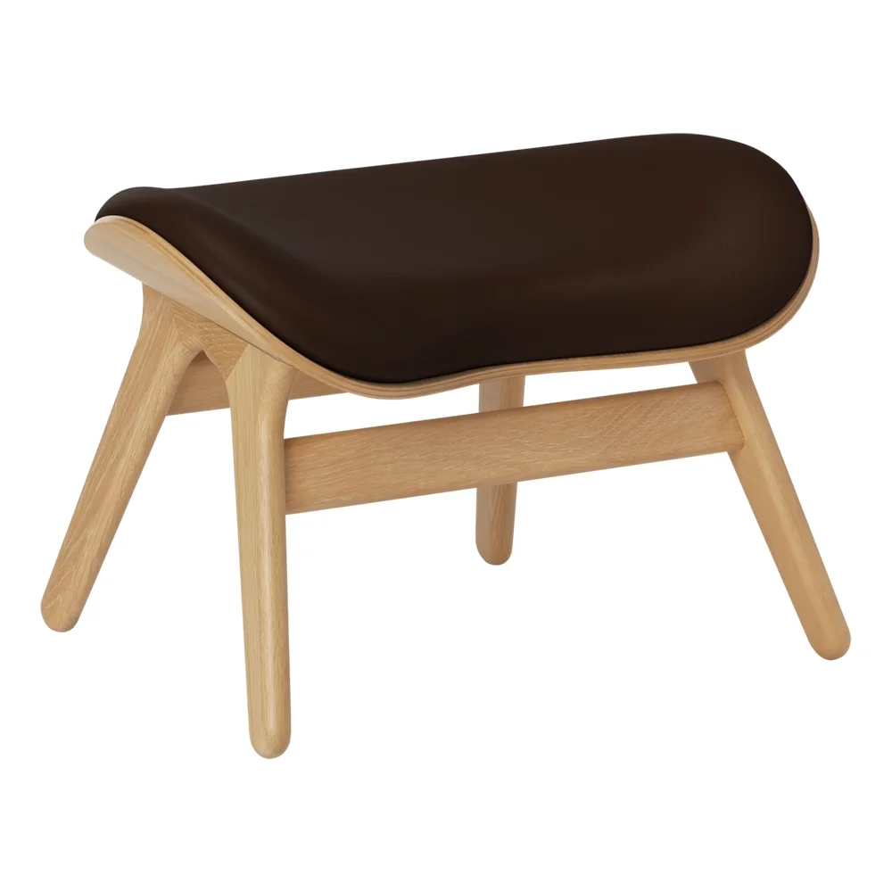 A Conversation Piece Ottoman Fotpall Oak/Umage Leather Brown