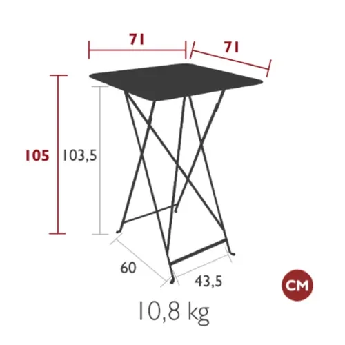 Bistro barbord 71x71 cm Nutmeg