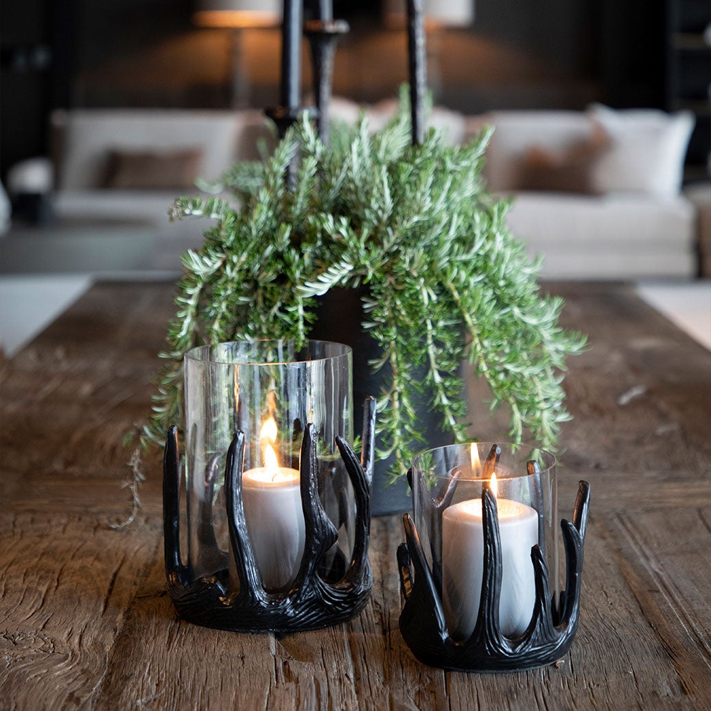 Antler Ljuslykta Liten Svart