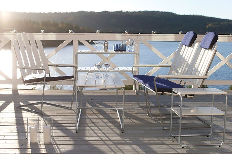 Sidobord L45 Vitlackad Ek