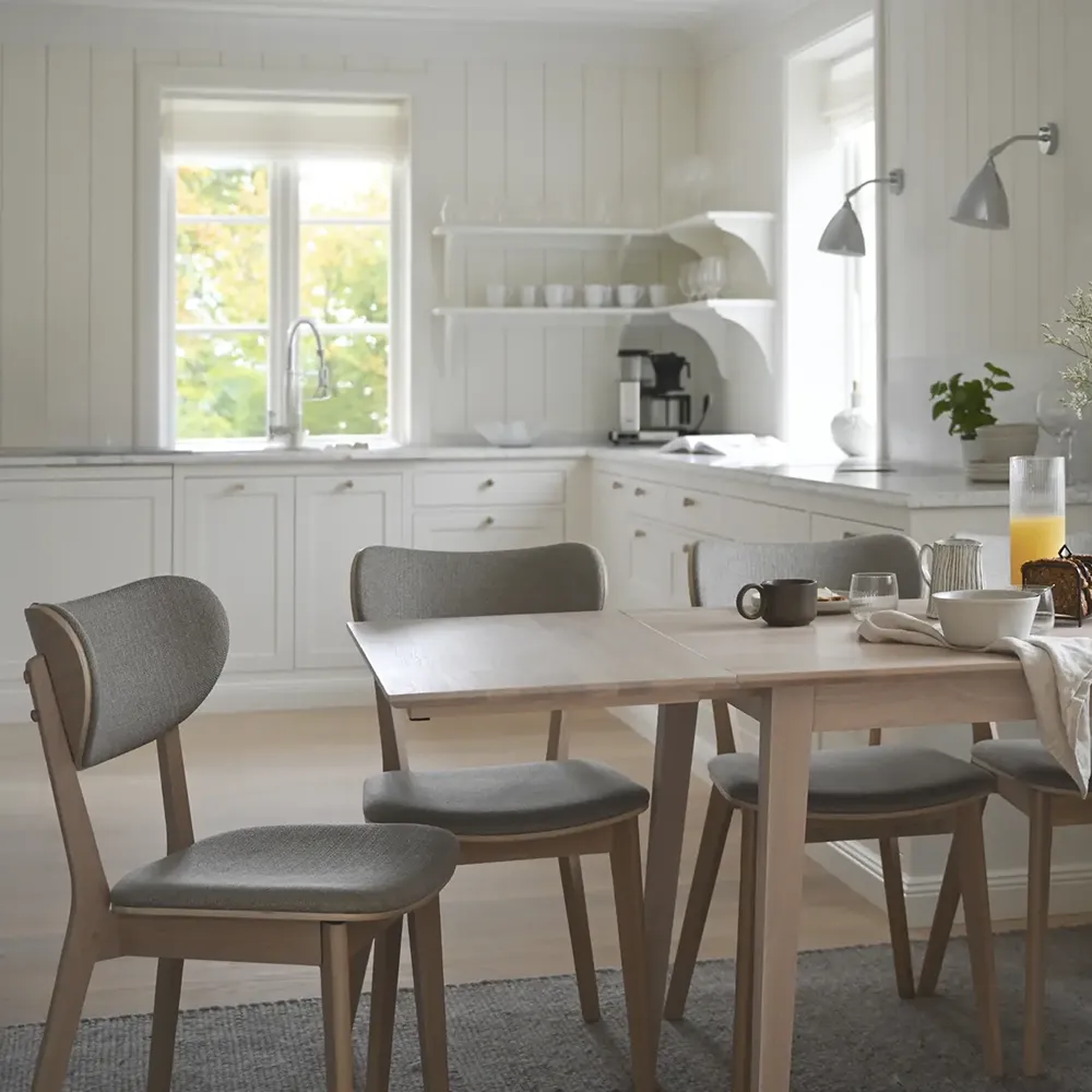 Filippa klaffbord 120-165x80 cm vitpigmenterad ek