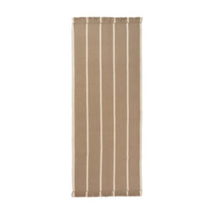 Calm Kelim Matta 80x200 cm- Dark Sand/Off-white