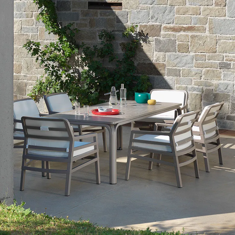 Alloro matbord 100x140-210 cm White Tortora