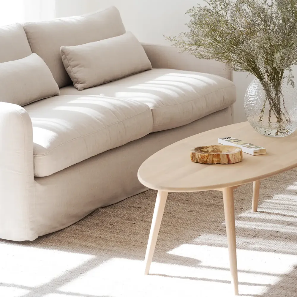 Tompkins soffbord 150x60 cm vitpigmenterad ek