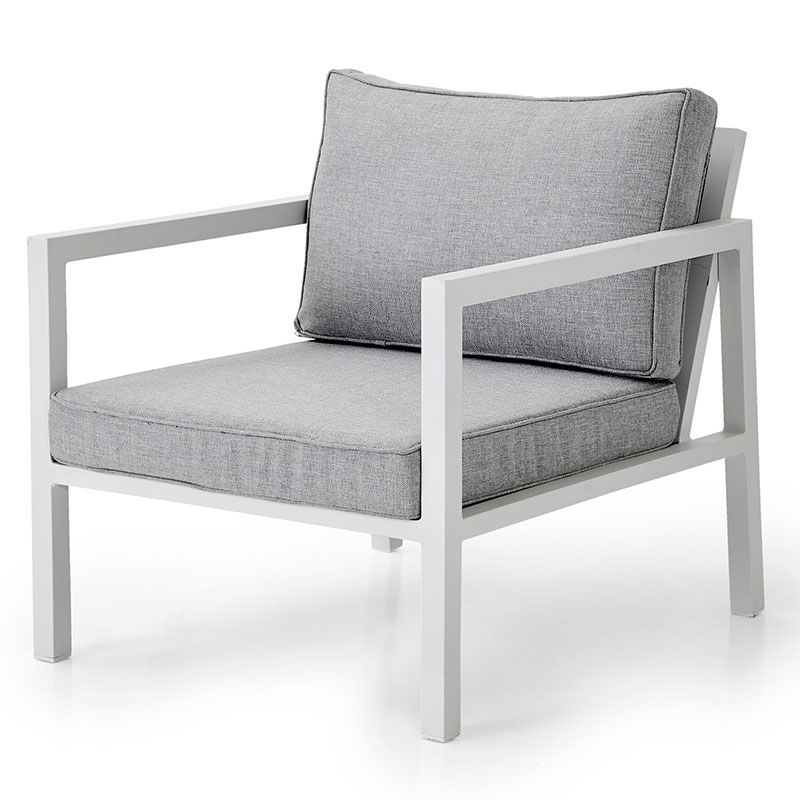 Belfort fåtölj vit/grå 