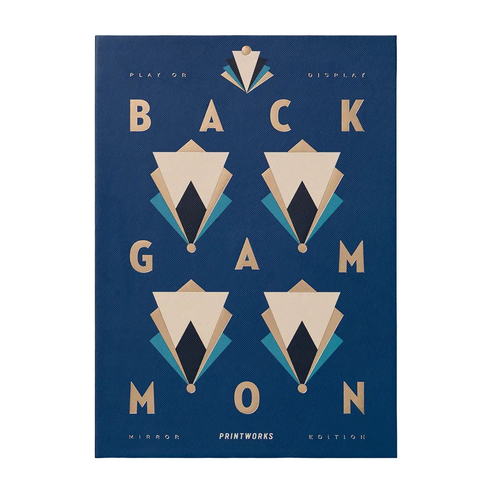 Classic – Spegelbackgammon, Dark Blue/Copper Printworks