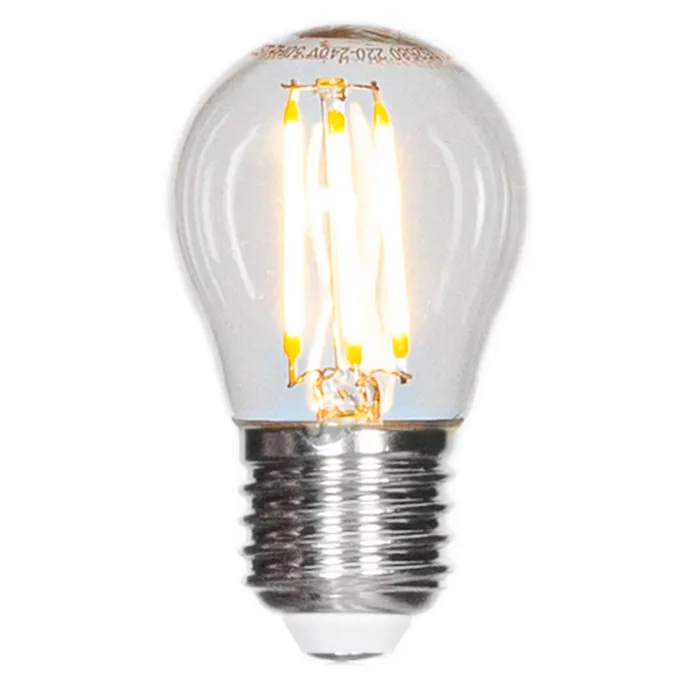 Filament ljuskälla  LEDdimbar klot E27 4W Ø45mm klar