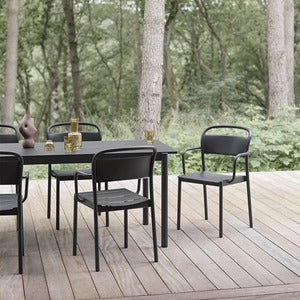 Linear Steel Matbord 220x90 cm Anthracite Black 