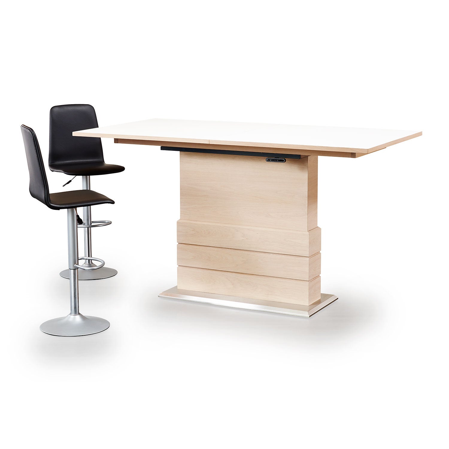 Sm30 Matbord 100X200-280 Cm Vitoljad Ek / Vit Laminat 