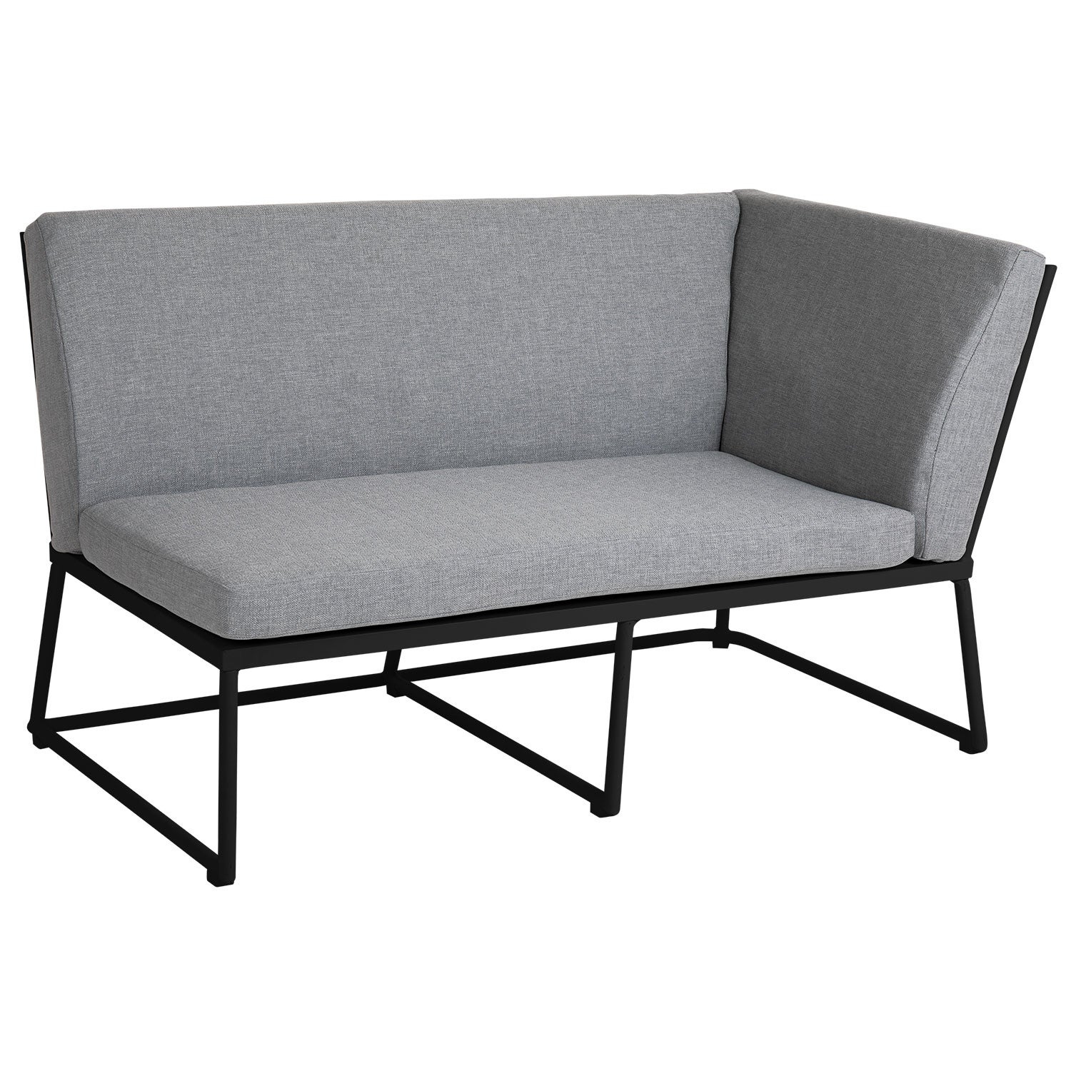 Vence 2-sits avslutsdel vänster svart/grå