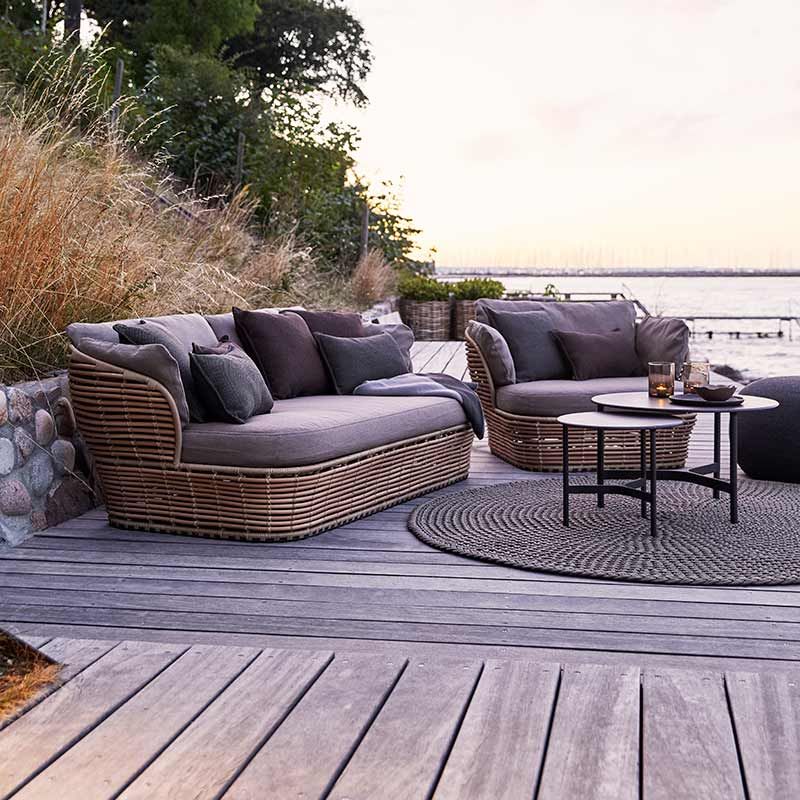 Basket loungesoffa Natural konstrotting inkl ljust Airtouch dynset