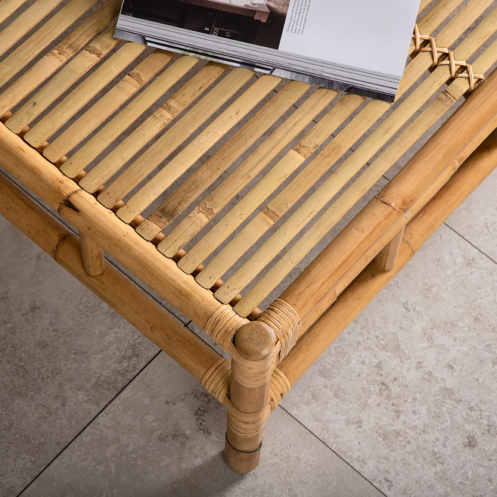 Cane soffbord 70x120 cm Bambu