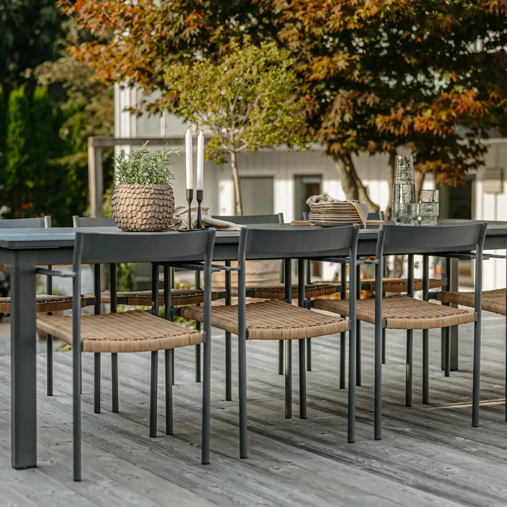 Lomma matbord 100x260-380 cm Antracit