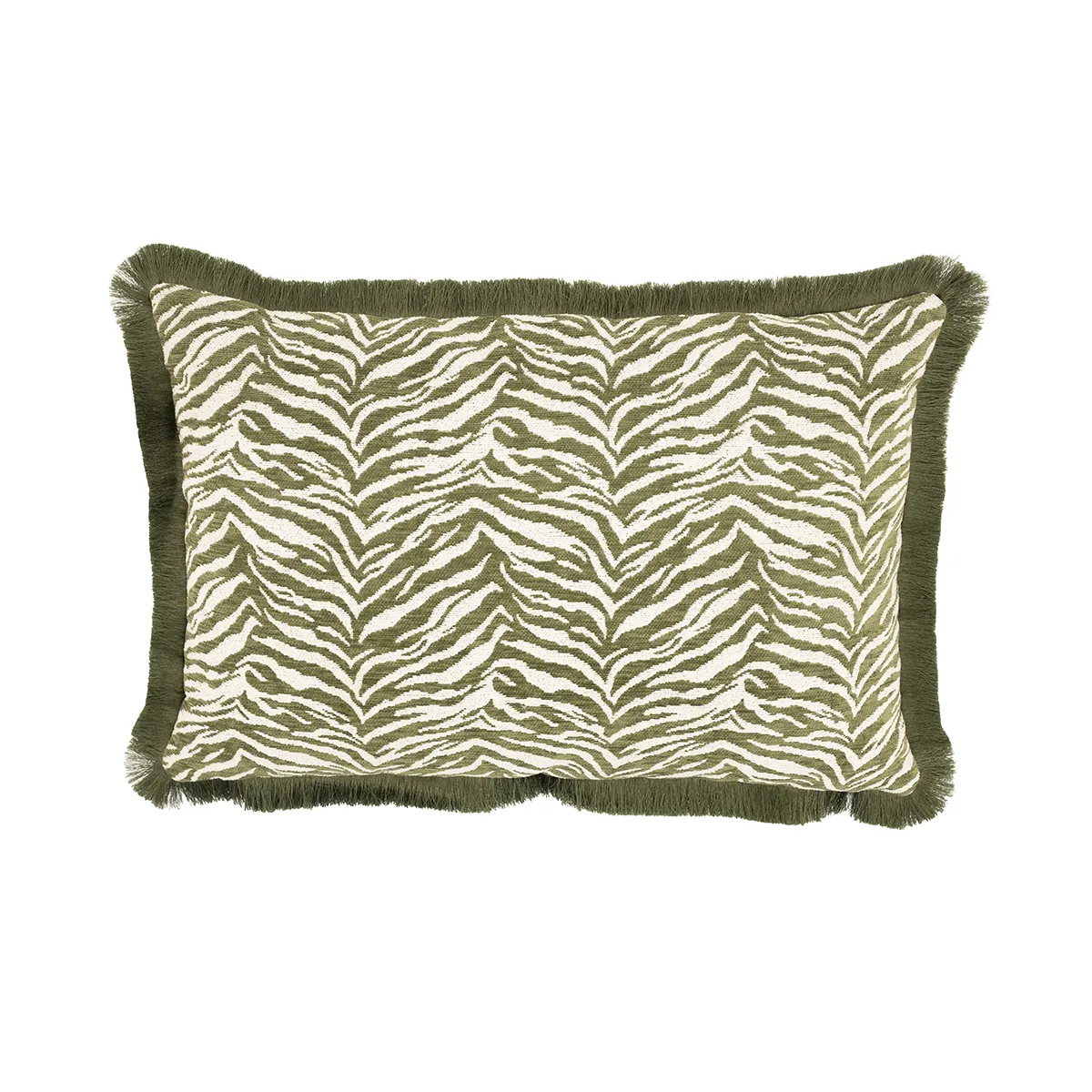 Prydnadskudde med fransar Tigra Green 40x60 cm