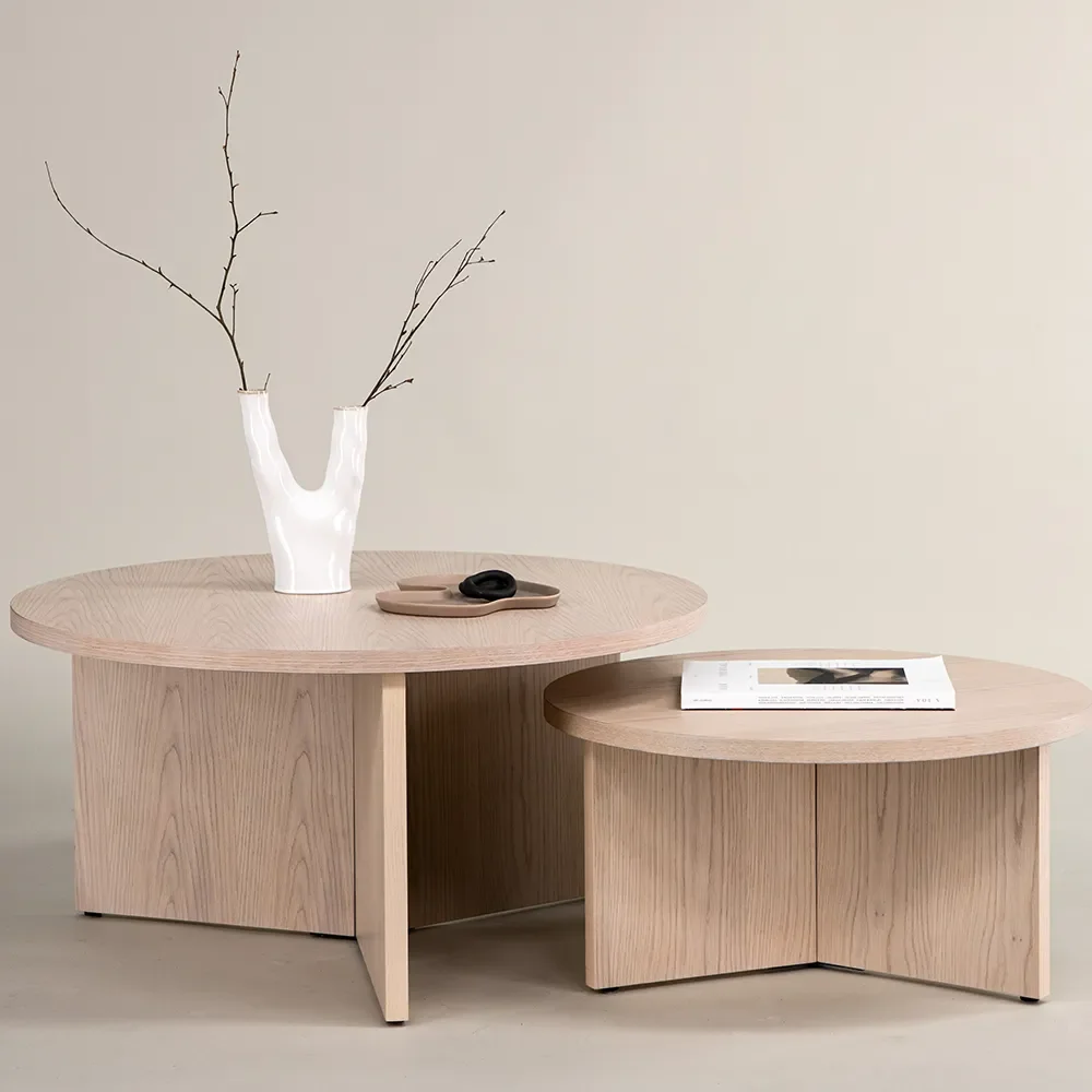 Saltö Soffbord Ø65 cm Vitputsad