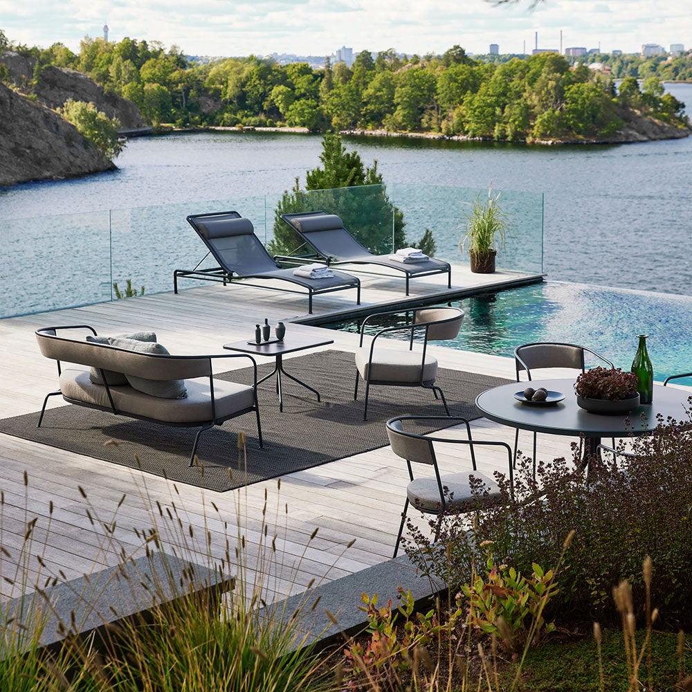 Arholma dining table round 120cm dark grey 