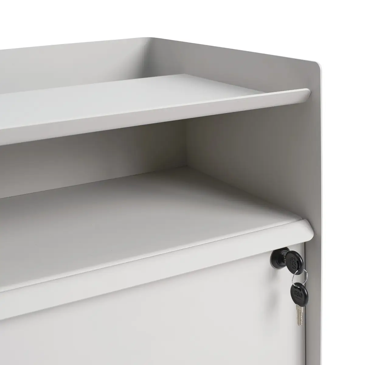 Folded Trolley H 61,5 cm Drawer - Drawer w. lock - Grey 
