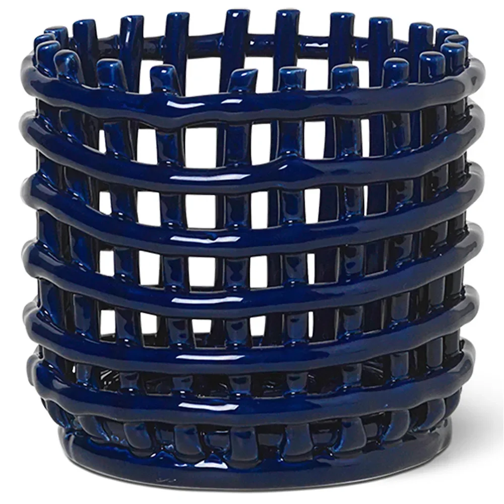 Ceramic Flätad korg - Small - Blue
