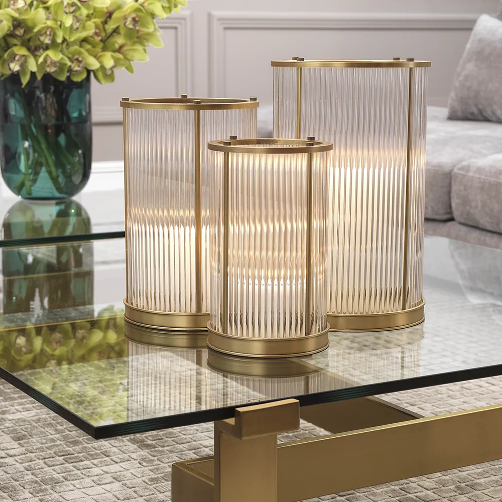 Hurricane Mayson L Antique Brass Ljuslykta