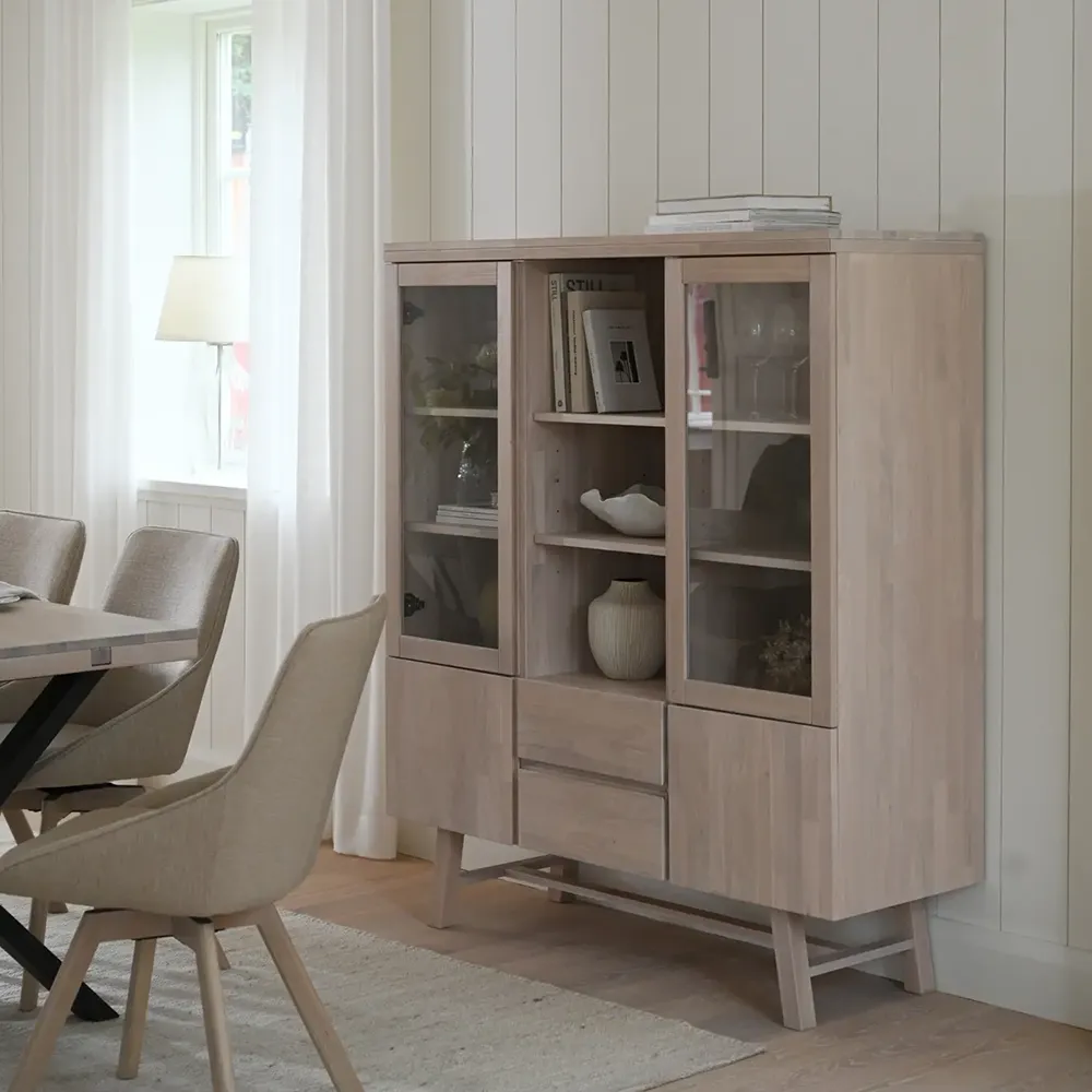 Brooklyn skåp 130 cm vitpigmenterad ek