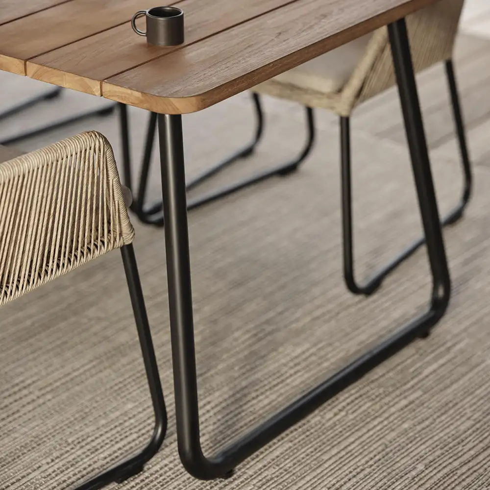 Nolli matbord 90x225 cm svart/teak 