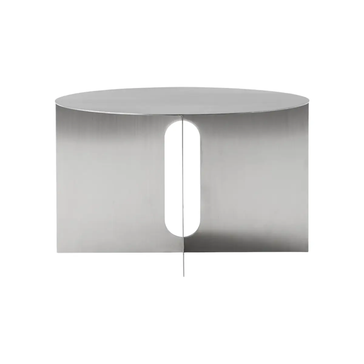 Androgyne Sidobord/underrede borstad stål- Ø63 cm