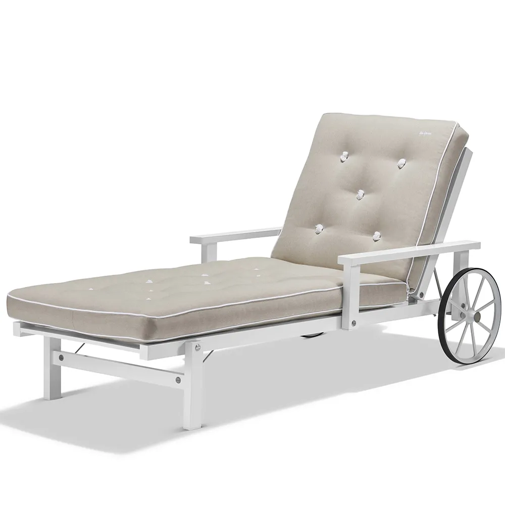 Liggvagn Med Armstöd Vit Alu 