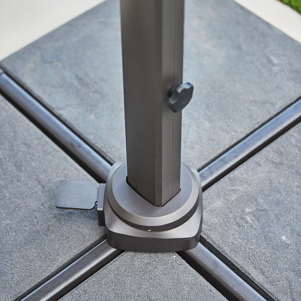 Hyde Luxe 300x400 cm Grå frihängande parasoll 