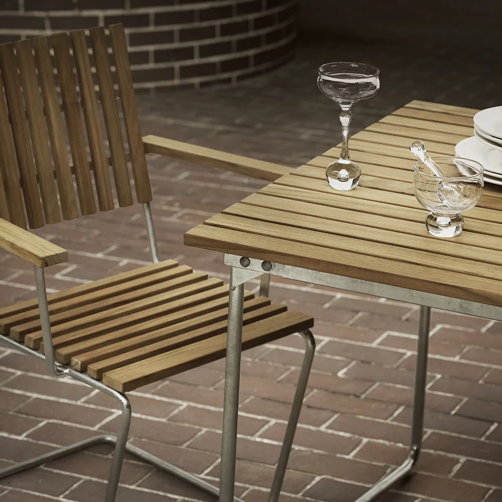 Bovik bord 150 teak / galv