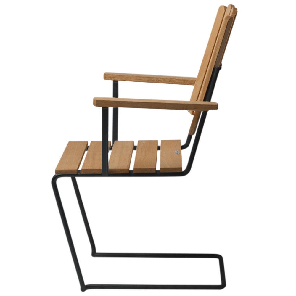 A2 Fåtölj Obehandlad Teak/Svart stativ