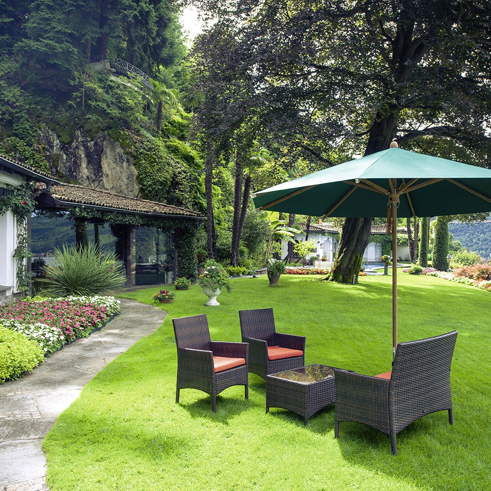 Teakwood parasoll 300 cm Kat.5 686 Urban Clay