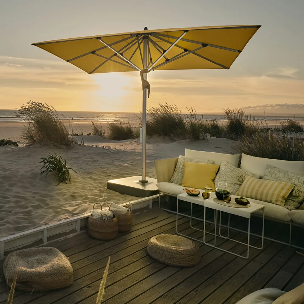 Fortello LED 350x350 cm parasoll alu Cat.5 639 Blush