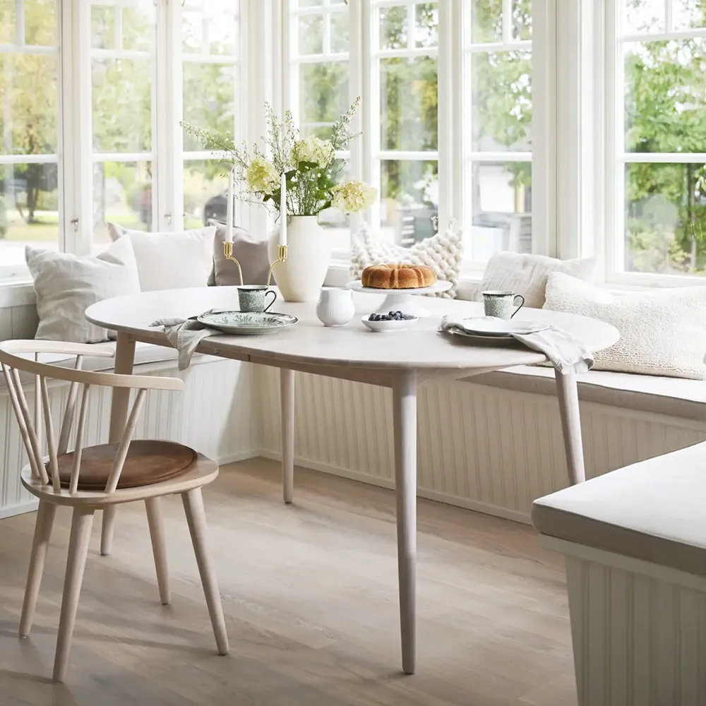 Tyler matbord ovalt 170-210x705 cm vitpigmenterad ek